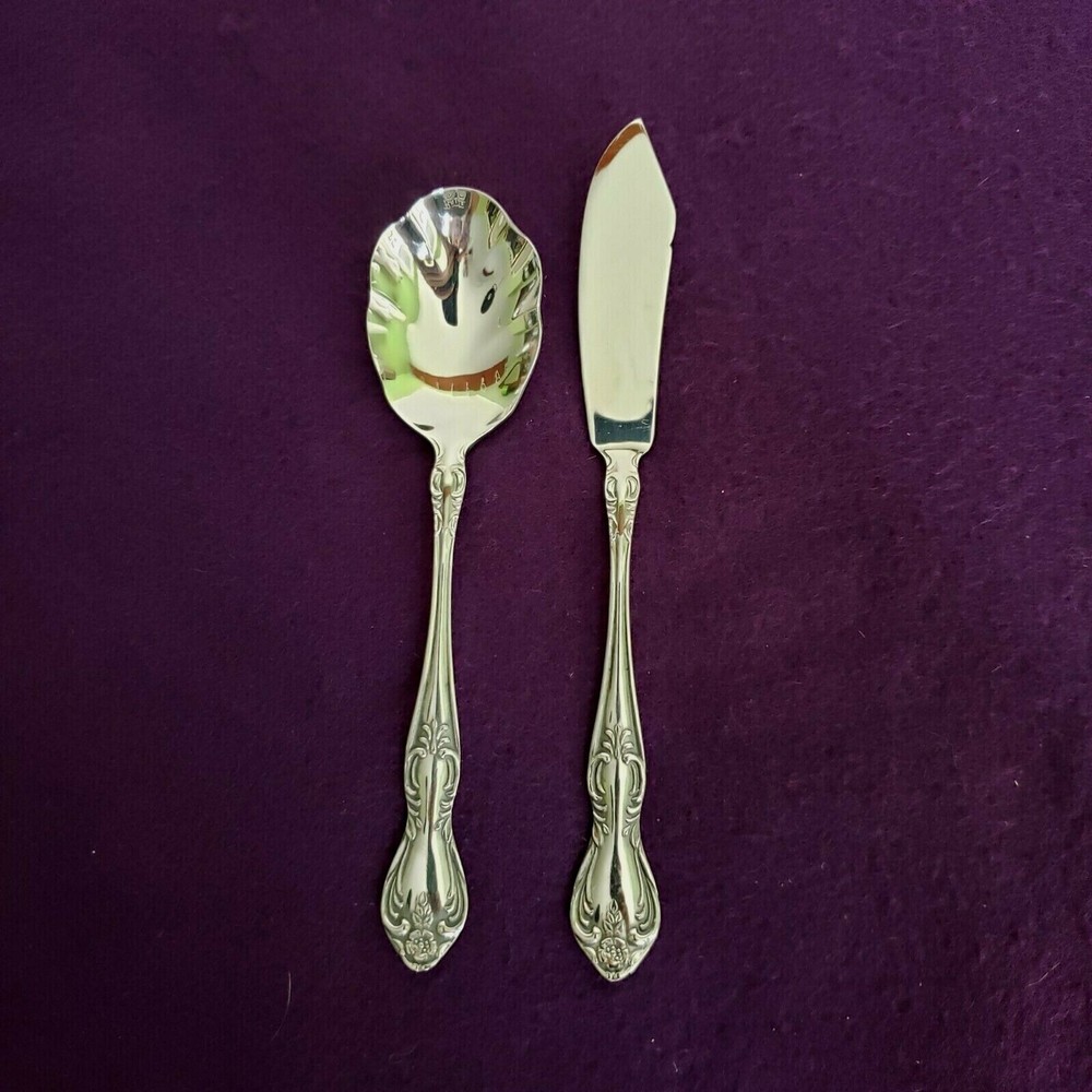 Easterling Valhalla Stainless Flatware Master Butter & Sugar Spoon Glossy